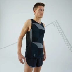 Ademende Hardloopsinglet Voor Heren Light -Regatle Winkel ademend hardloopsinglet voor heren light zwart golven 3