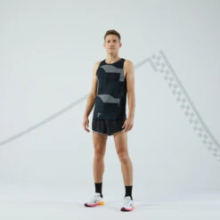 Ademende Hardloopsinglet Voor Heren Light -Regatle Winkel ademend hardloopsinglet voor heren light zwart golven 5