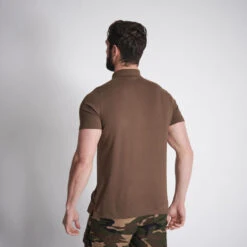 Regatle Winkel -Regatle Winkel ademende jachtpolo voor heren 100 met korte mouwen katoen bruin 1