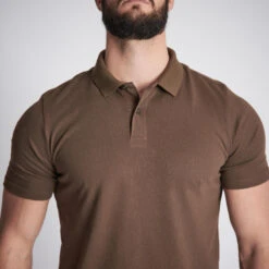 Ademende Jachtpolo Voor Heren 100 Met Korte Mouwen Katoen 12 Ademende Jachtpolo Voor Heren 100 Met Korte Mouwen Katoen -Regatle Winkel ademende jachtpolo voor heren 100 met korte mouwen katoen bruin 2