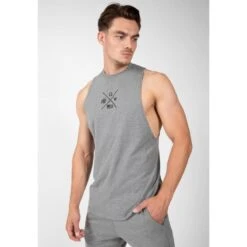 Gorilla Wear Cisco Drop Armhole Tank Top Gray/Black -Regatle Winkel cisco drop armhole tank top grayblack 3