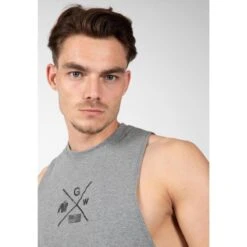 Gorilla Wear Cisco Drop Armhole Tank Top Gray/Black -Regatle Winkel cisco drop armhole tank top grayblack 4
