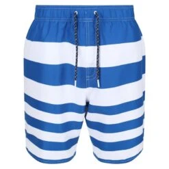 Regatta Heren Hamza Gestreepte Zwemshorts (Lapis Blauw)