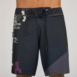 Lange Boardshort Voor Surfen 900 Tiger Dude -Regatle Winkel lange boardshort voor surfen digibug zwart groen 5