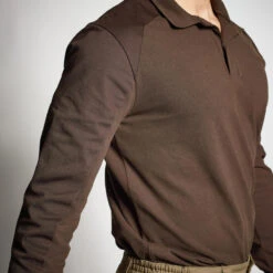 Polo Renfort 100 Met Lange Mouwen Bruin -Regatle Winkel polo renfort 100 met lange mouwen bruin 2