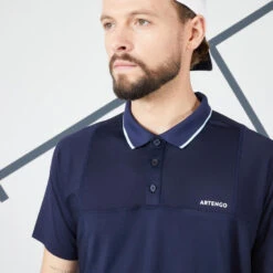 Artengo Tennispolo Met Korte Mouwen Voor Heren DRY -Regatle Winkel tennispolo met korte mouwen voor heren dry marineblauw lichtblauw 2