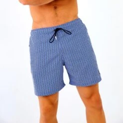 Zwembroek Heren White Tip Blauw